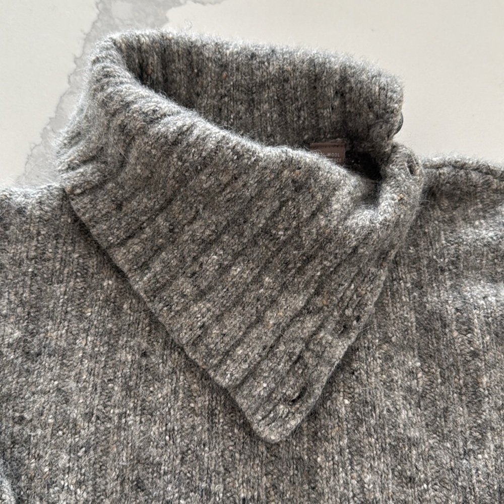 Valerie Stevens Separates Wool/Angora Button Turtleneck Gray Sweater WMs S/M EUC - Picture 4 of 9